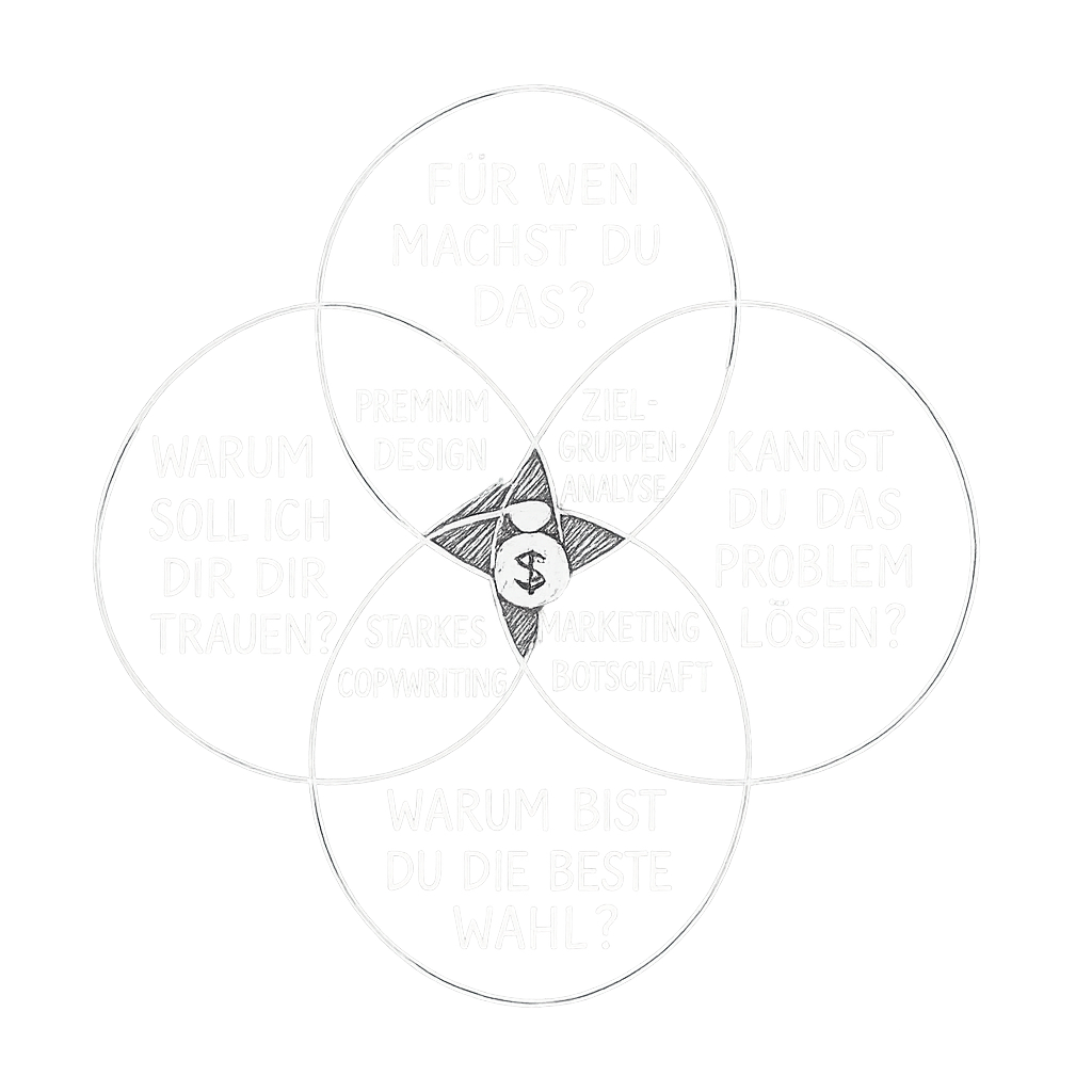 Reich & Schön Webseiten-Formel - 5 Schritte Prozess Visualisierung