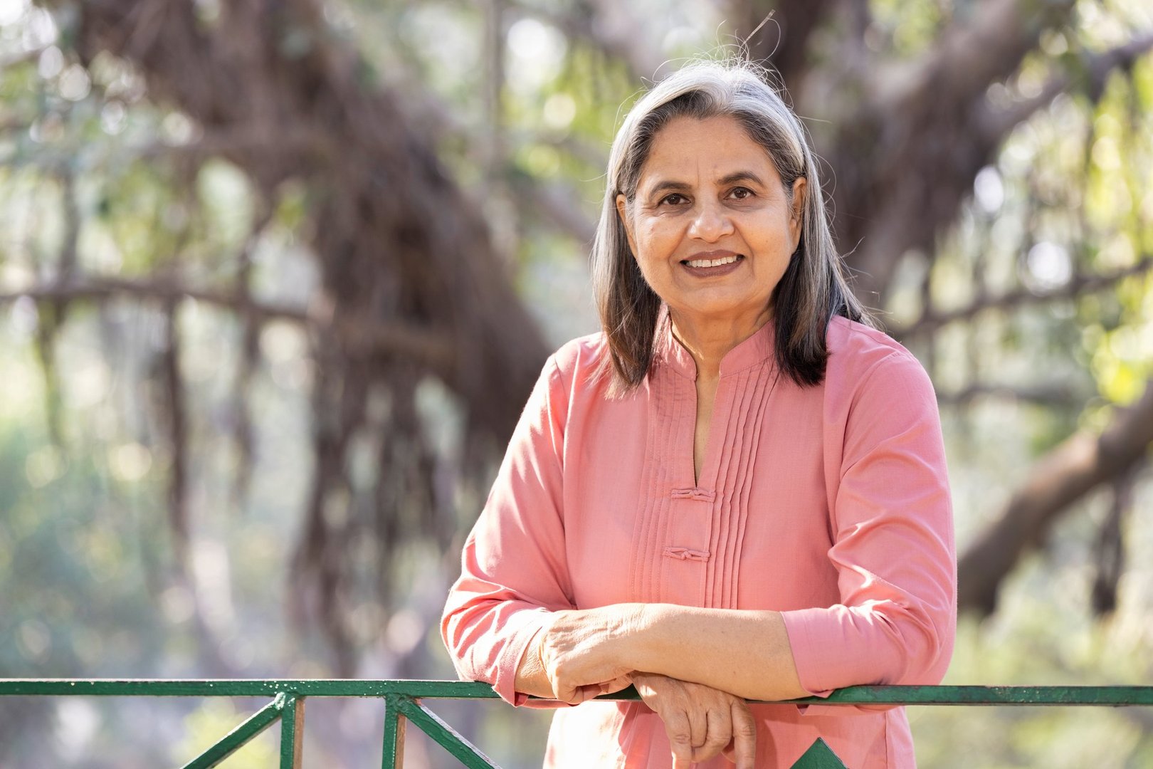 Portrait of mature woman relaxing at park