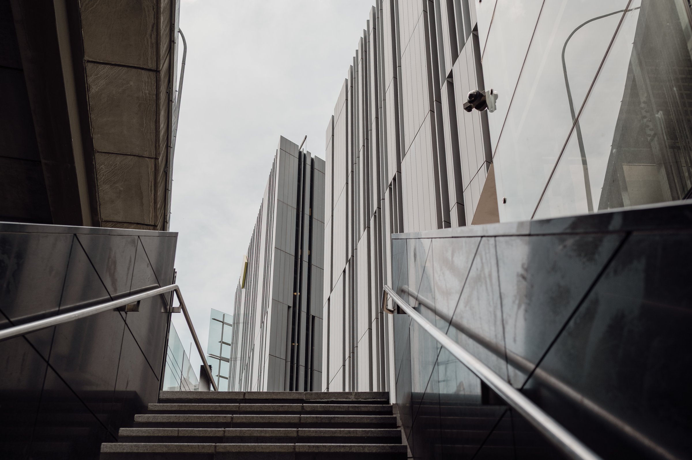 Subway station staircase
