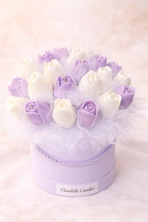 Lawendowy Flowerbox z tulipanów