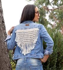 Chaqueta elegante de macramé artesanal