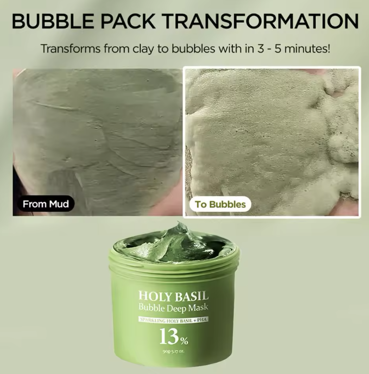 Holy Basil Bubble Cleansing Mask texture