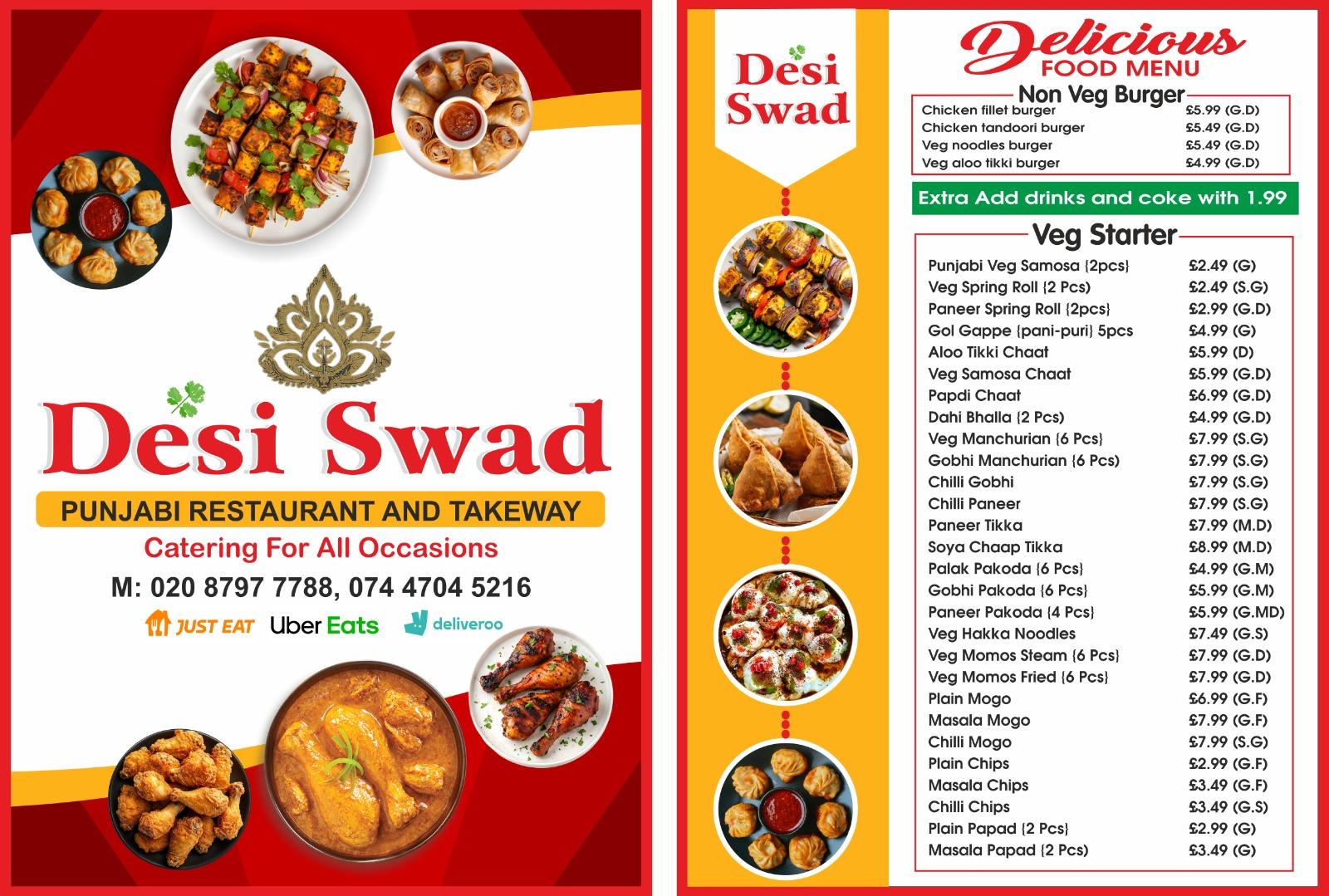 Desi Swad Menu Page 3