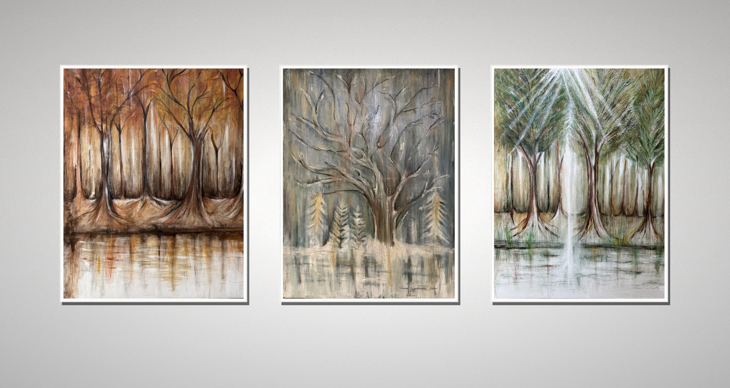 Seasons Triptych by Romana Rogoshewska
