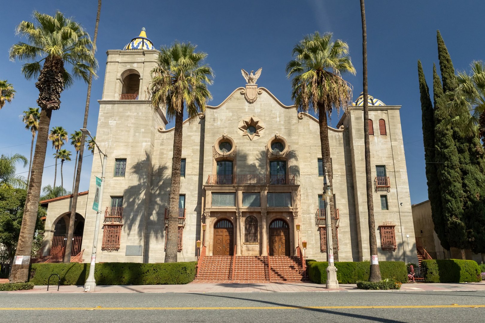Riverside Municipal Auditorium in downtown Riverside, California, USA taken on February 16, 2025.
