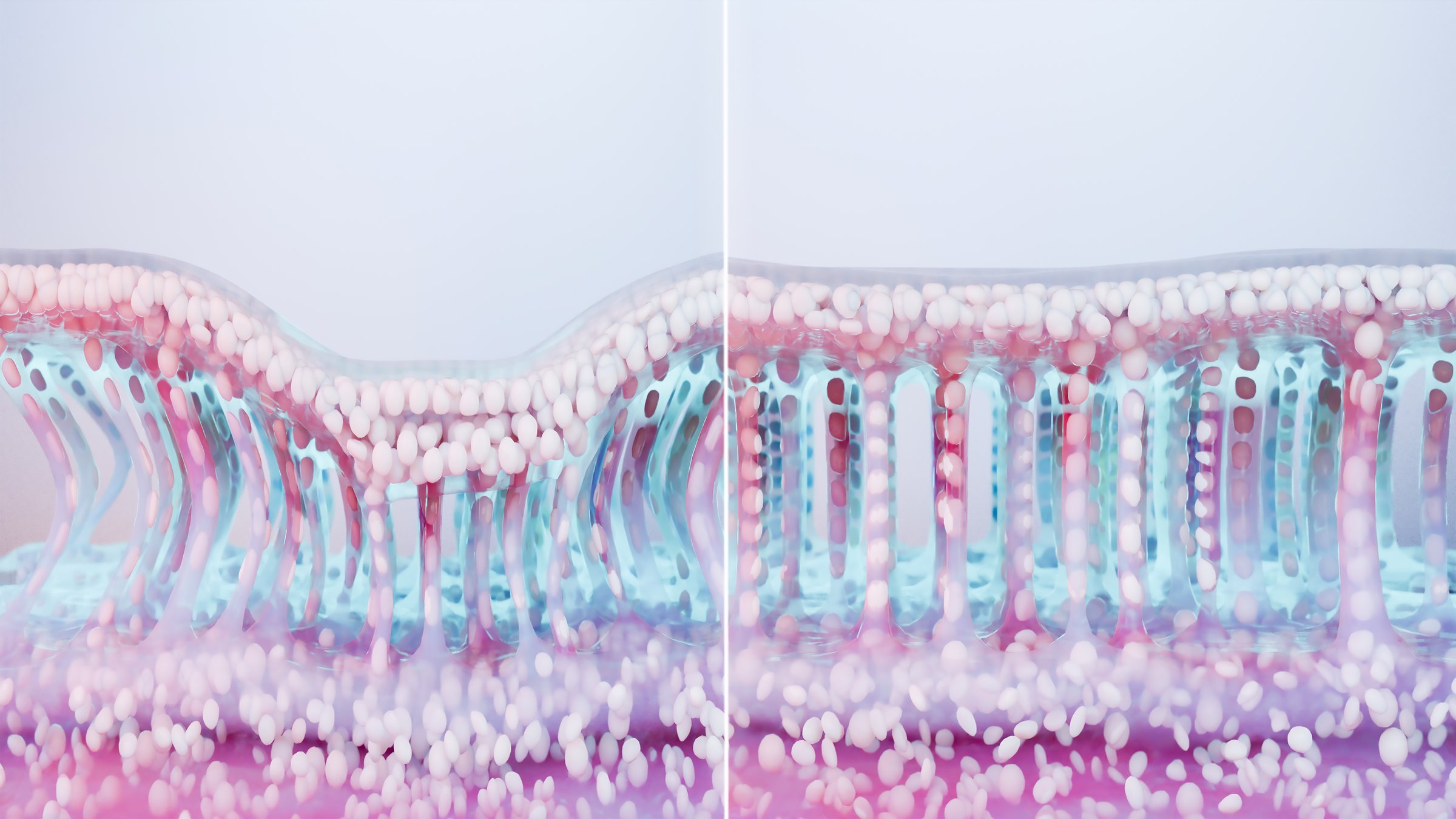 Collagen serum drop enhancing fibers regeneration skin tissues. wrinkle tightening and Smoothing. hydration repair elastin. repair saggy skin and elasticity, Moisturizer or cream, cosmetics, 3d render