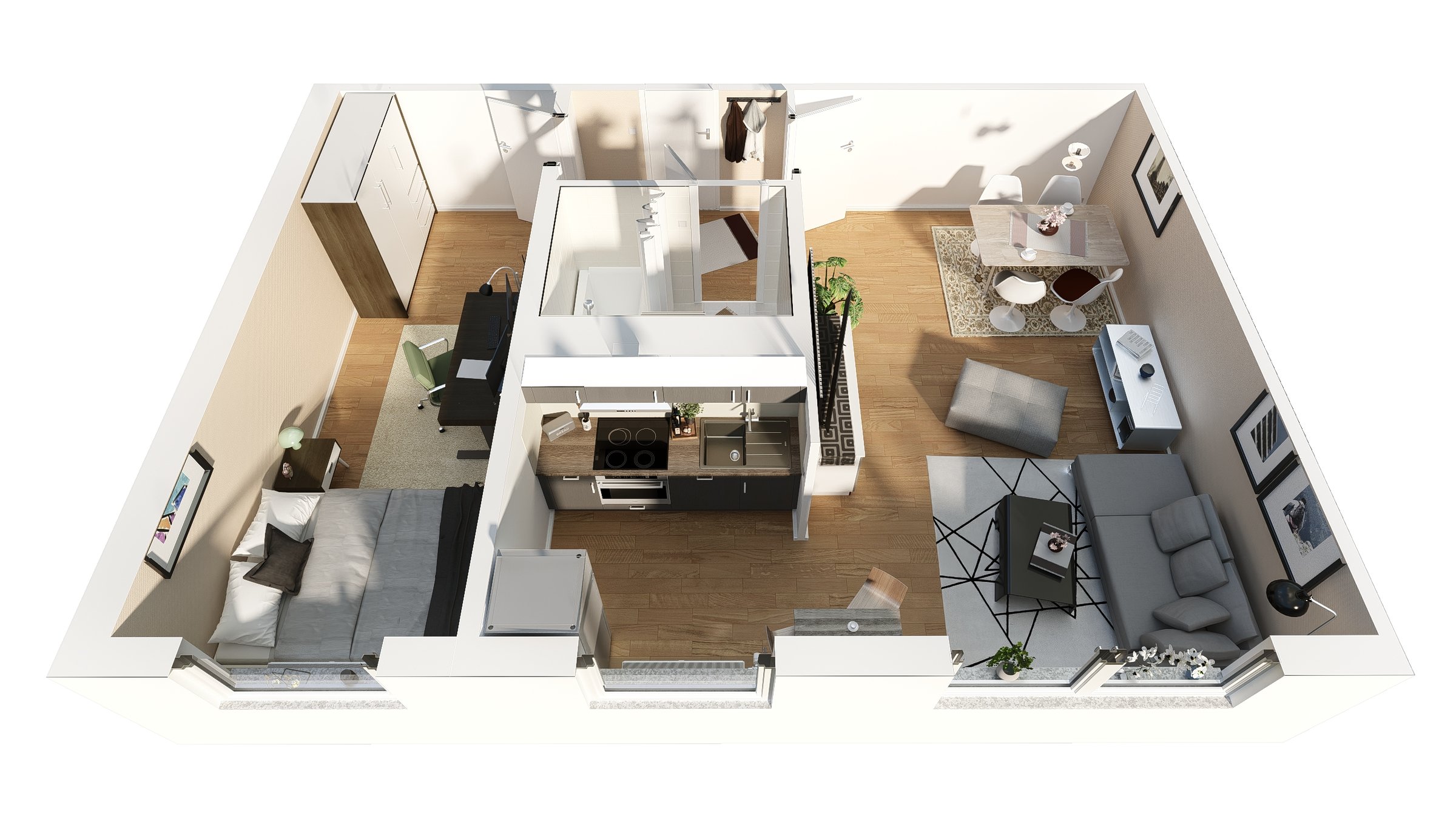 3D-Grundriss für Immobilienvermarktung