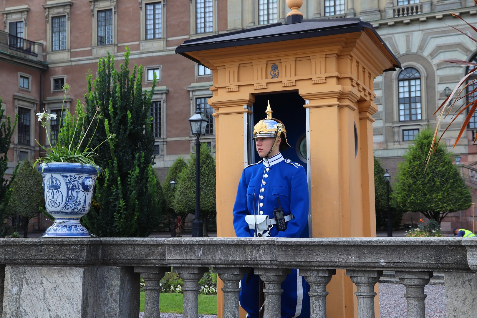 Female Royal Guard in Stockholm, Sweden. Royal Guards are responsible for protecting the Swedish Royal Family.