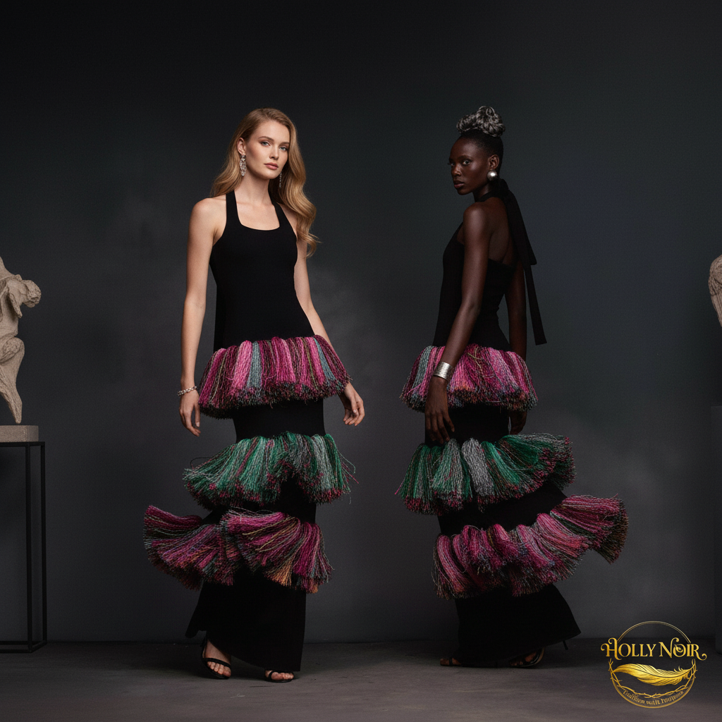 Elegant Dress Design - White & Gold