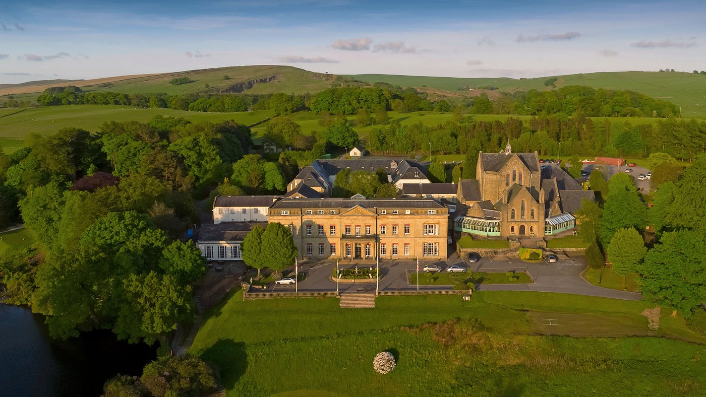 Shrigley Hall Victorian country house hotel exterior in Cheshire countryside