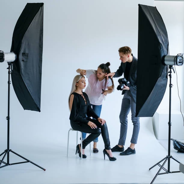 Professional photoshoot makeup and hair styling