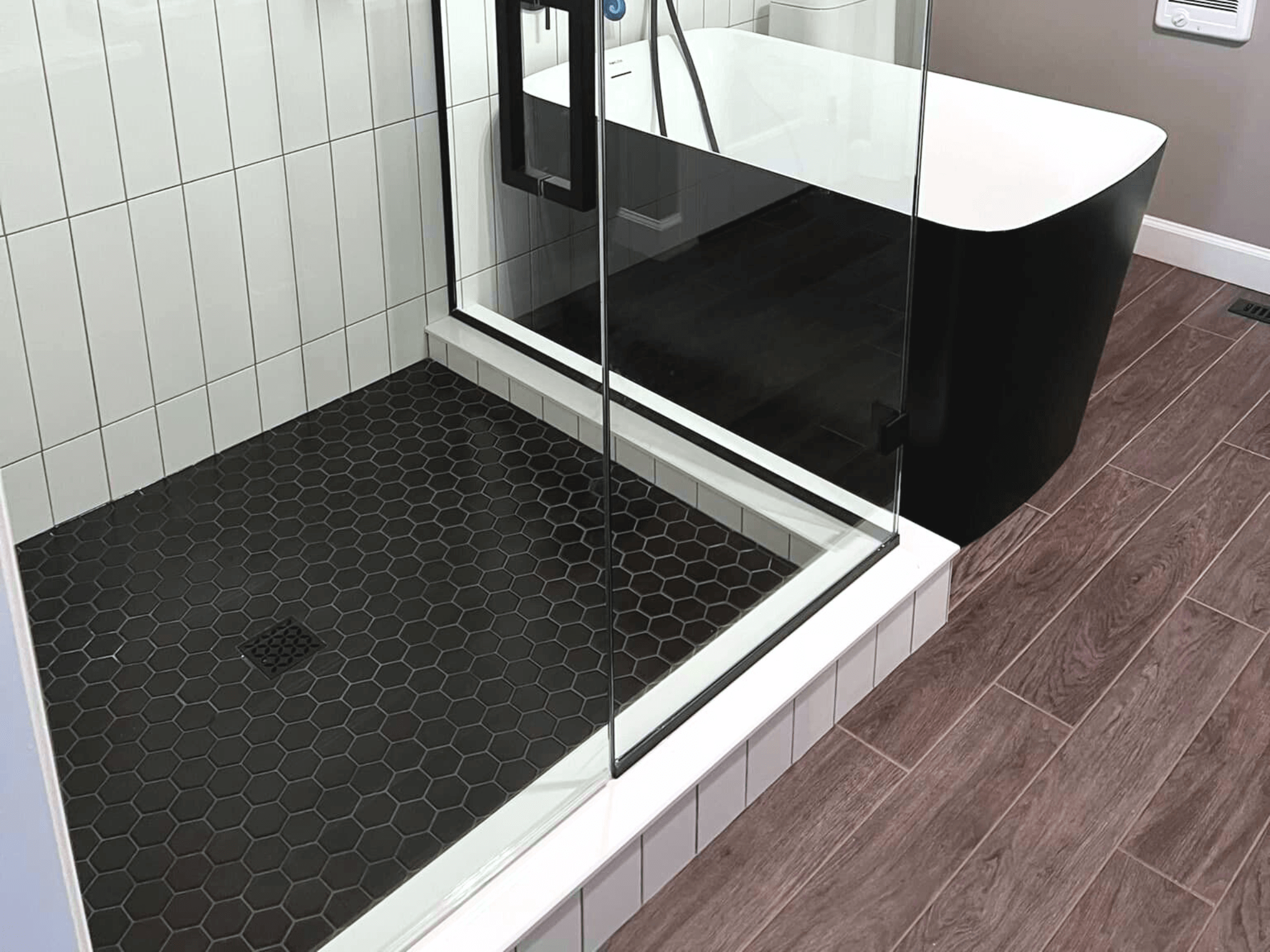 Beautifully tiled bathroom floor