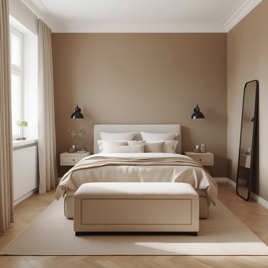 Liten skandinavisk soverom omtrent 8 m² med god plassutnyttelse