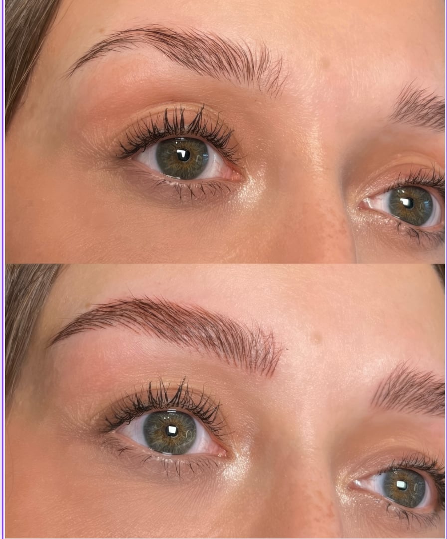 Brow transformation before and after