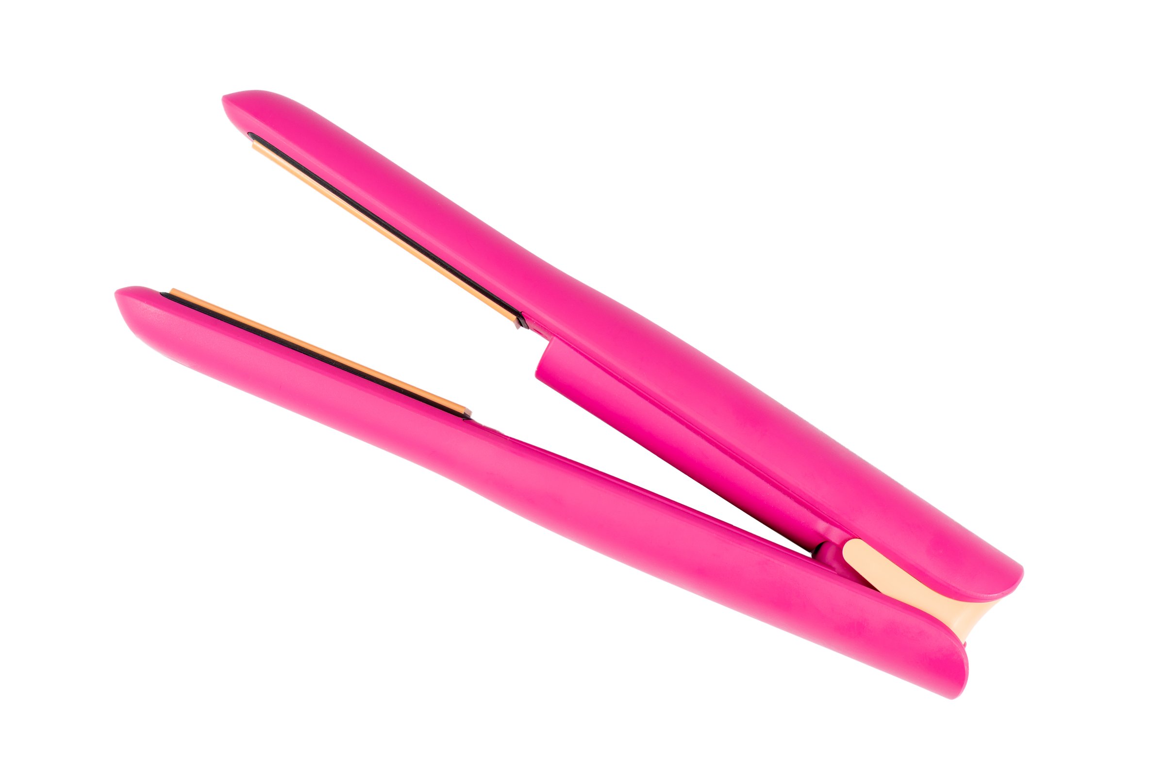Cordless pink hair straightener
