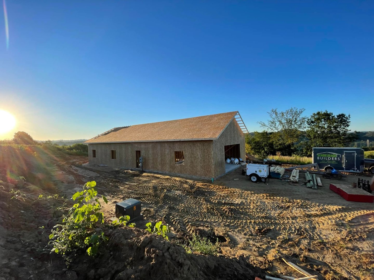 New pole barn construction by Sendelbach Builders