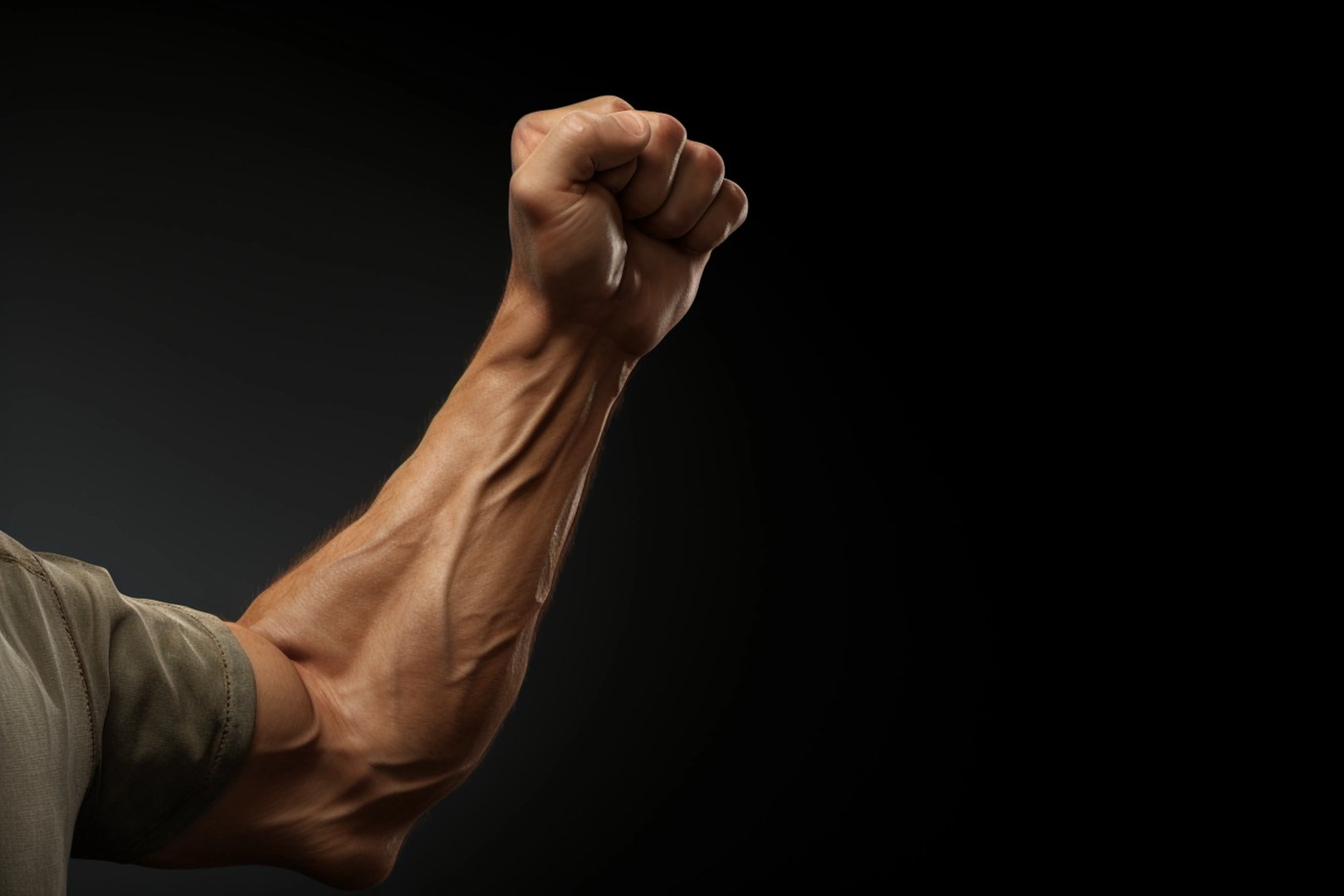 Hand holding fist symbol determination