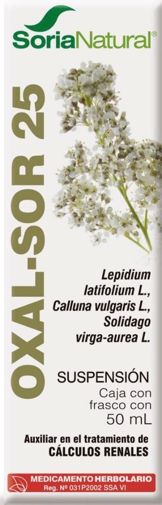 Oxal-Sor 25 medicamento herbolario para cálculos renales y salud urinaria