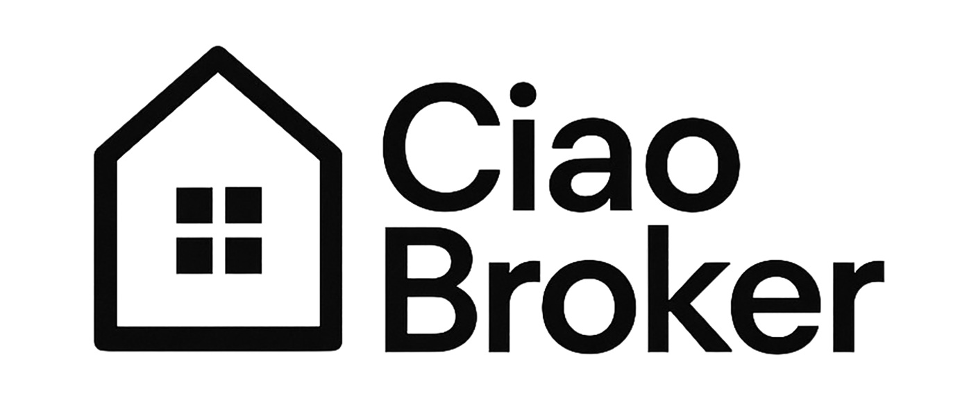 Logo of Ciao Broker featuring a house icon with a window, symbolizing real estate or property services.