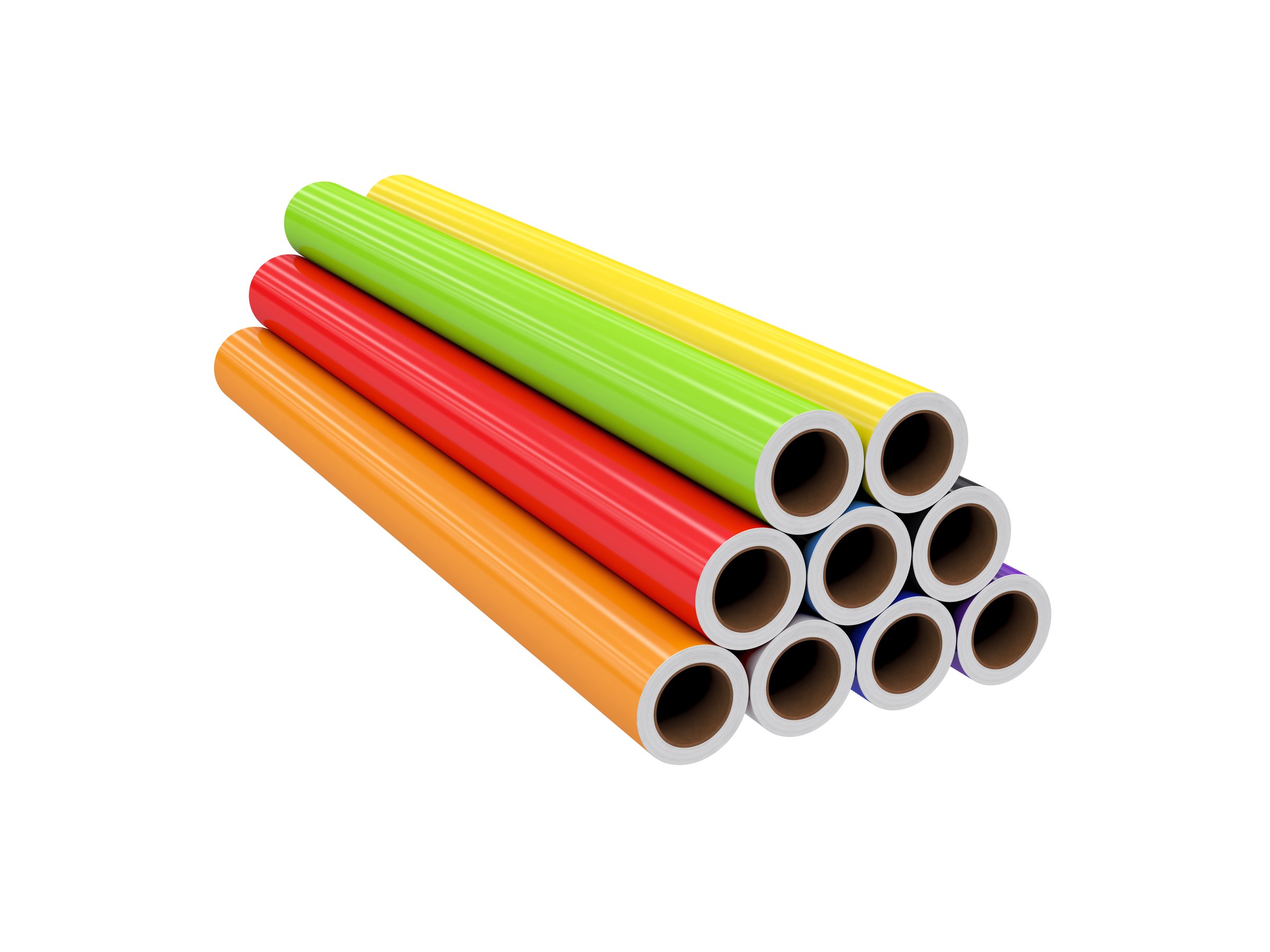 roll PVC film, Isolated on White Background, 3D rendering, illustration