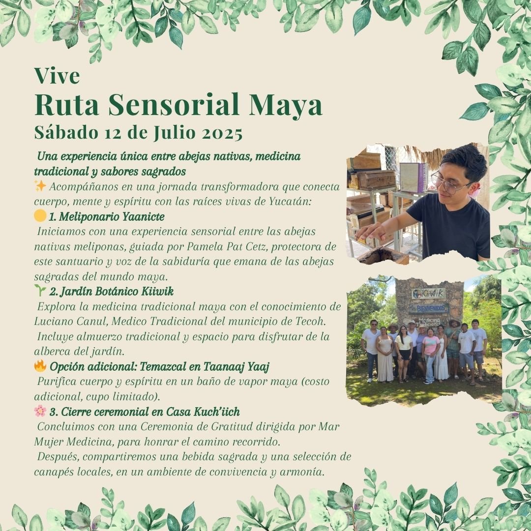 Mapa detallado de la Ruta Sensorial mostrando el itinerario completo de la experiencia educativa maya