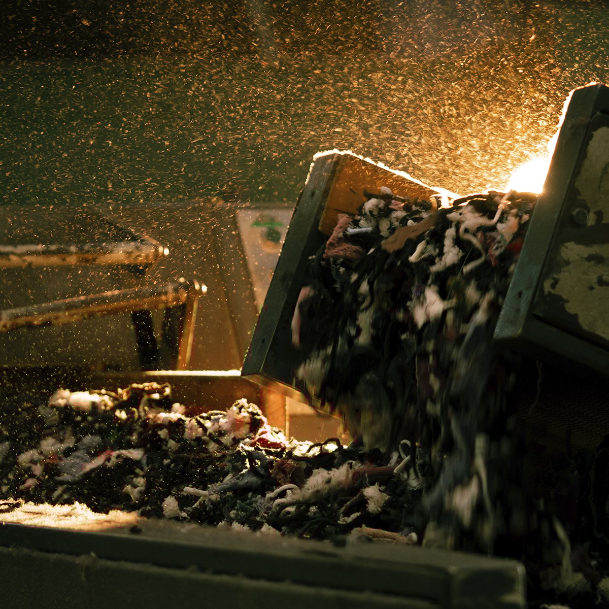 Residuos textiles antes del reciclaje