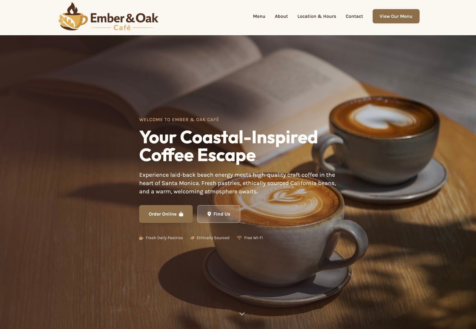 Coffee shop website