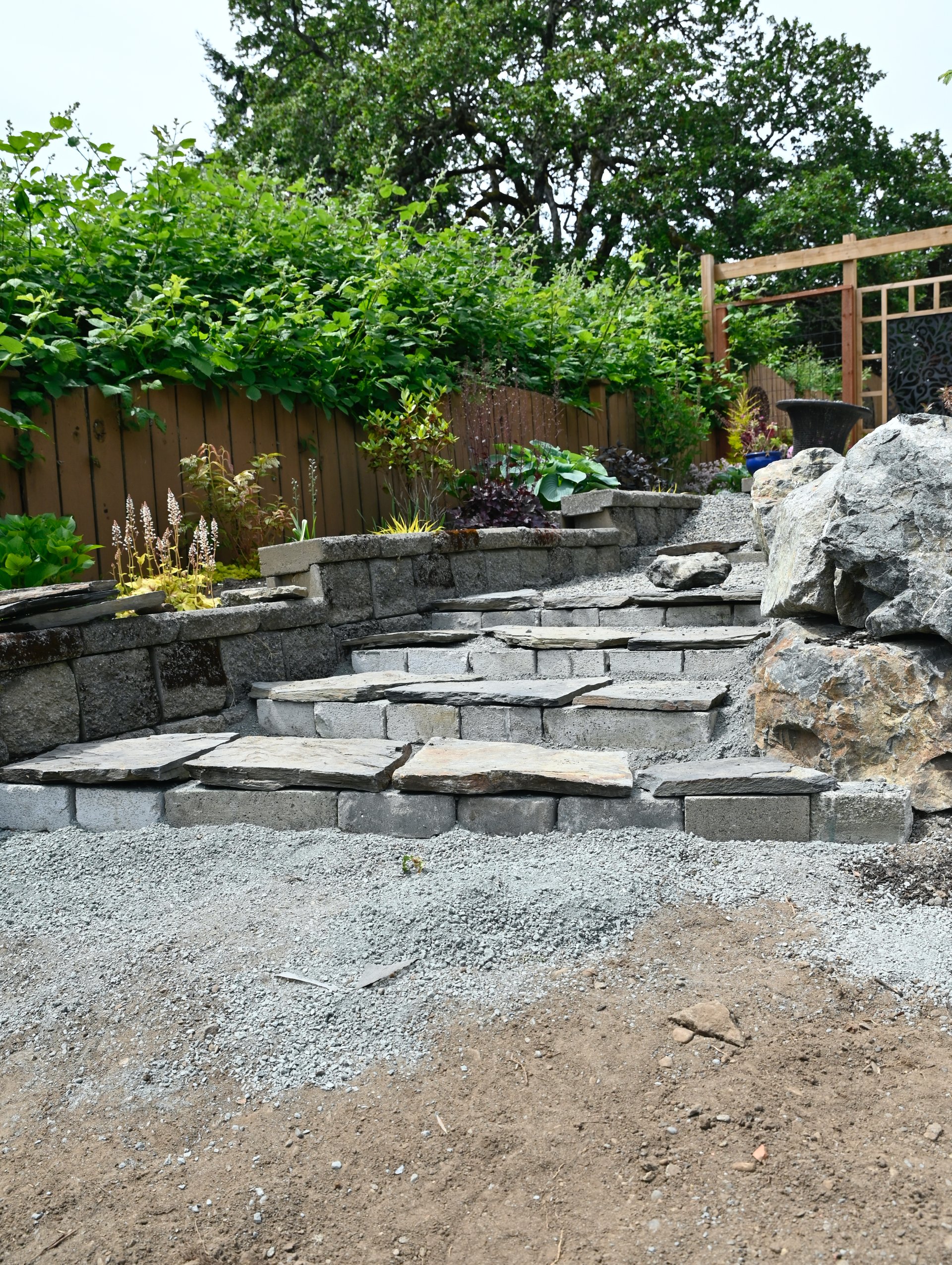 Garden hardscape preparation