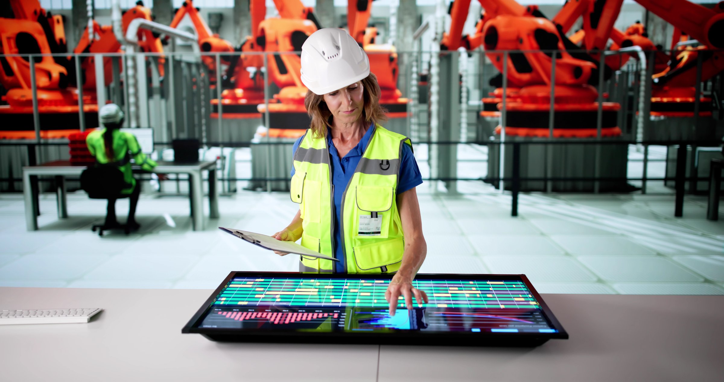 Engineer Operating SCADA System At Industrial Plant With Futuristic Technology.