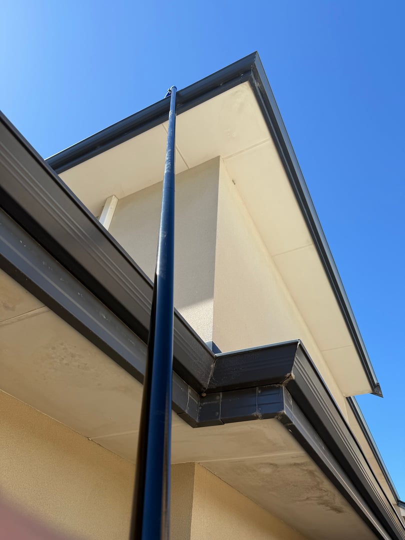 Professional gutter cleaning in action