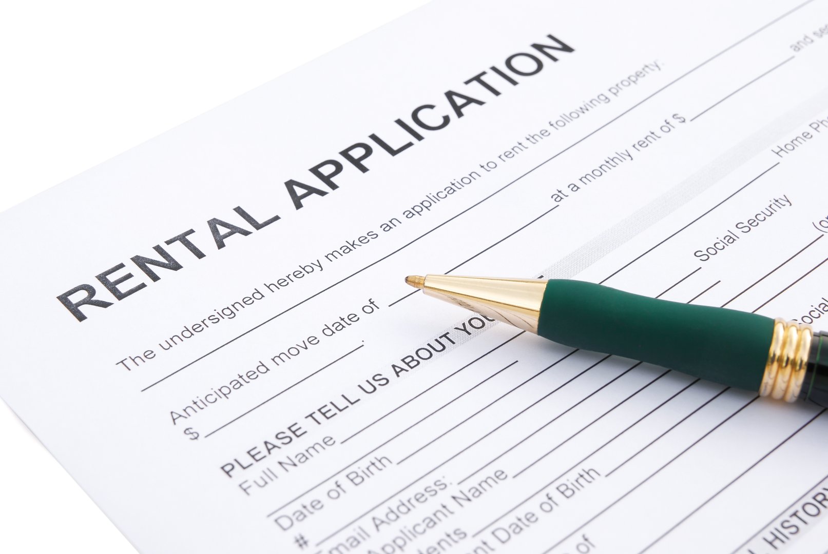 Tenant screening and rental application
