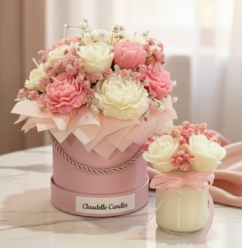 Zestaw flowerbox + mini bukiet w słoiczku