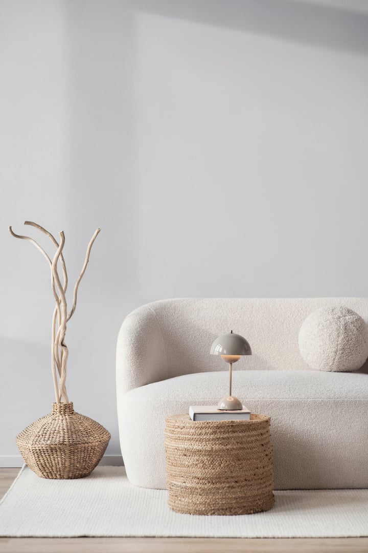 View of modern interior design. Minimalism boho style.