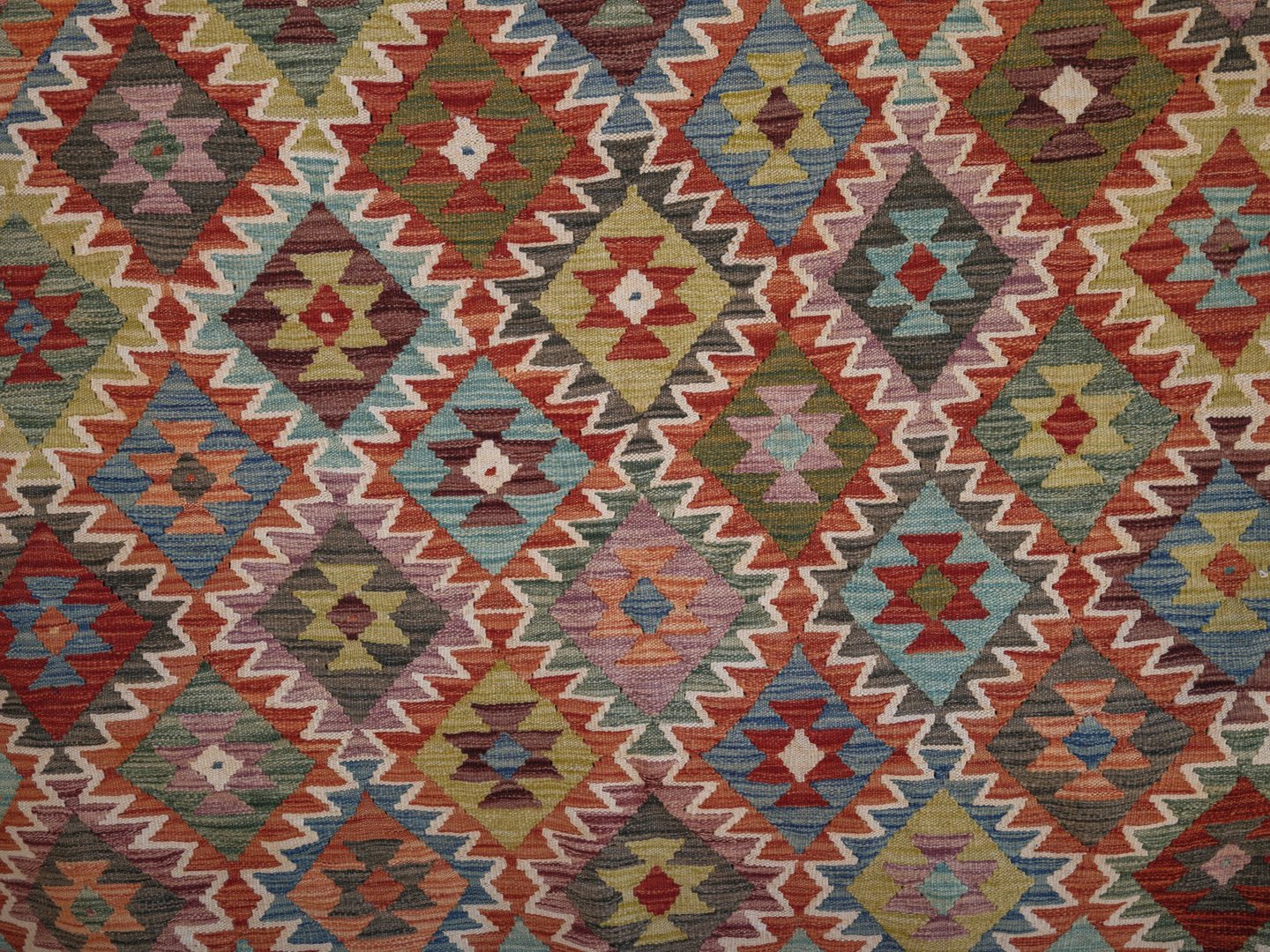 Colorful Anatolian rug detail