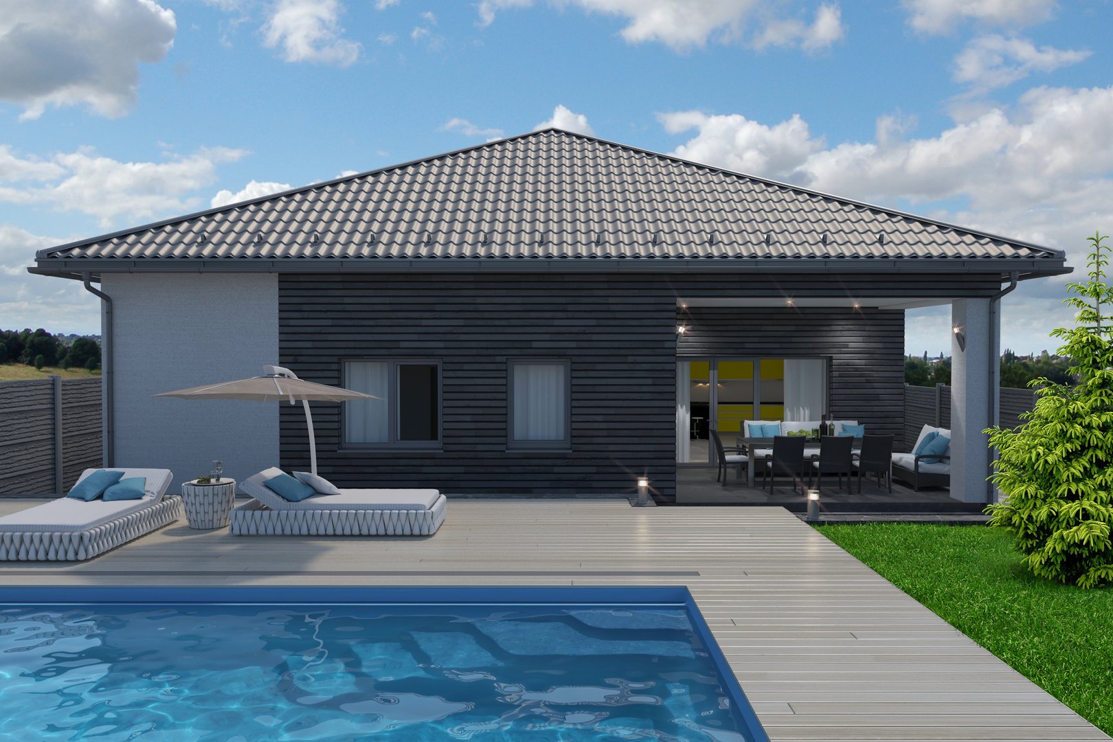 Using landscape timber to create a lovely landscape and adding elegant touches to any patio or pool deck