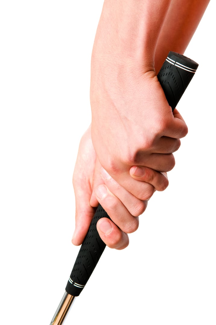 a close up of a golf club grip