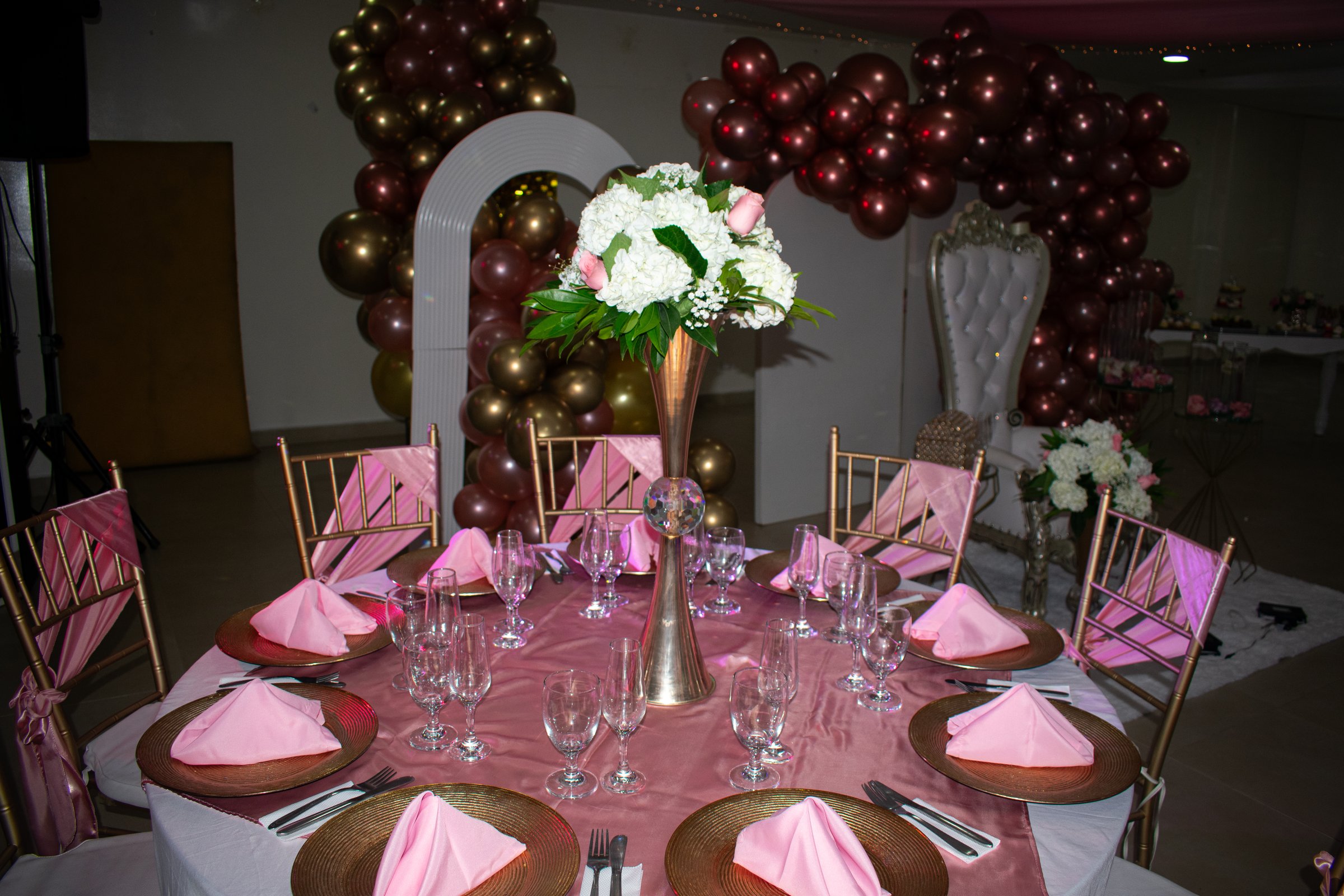 decorated table at social event