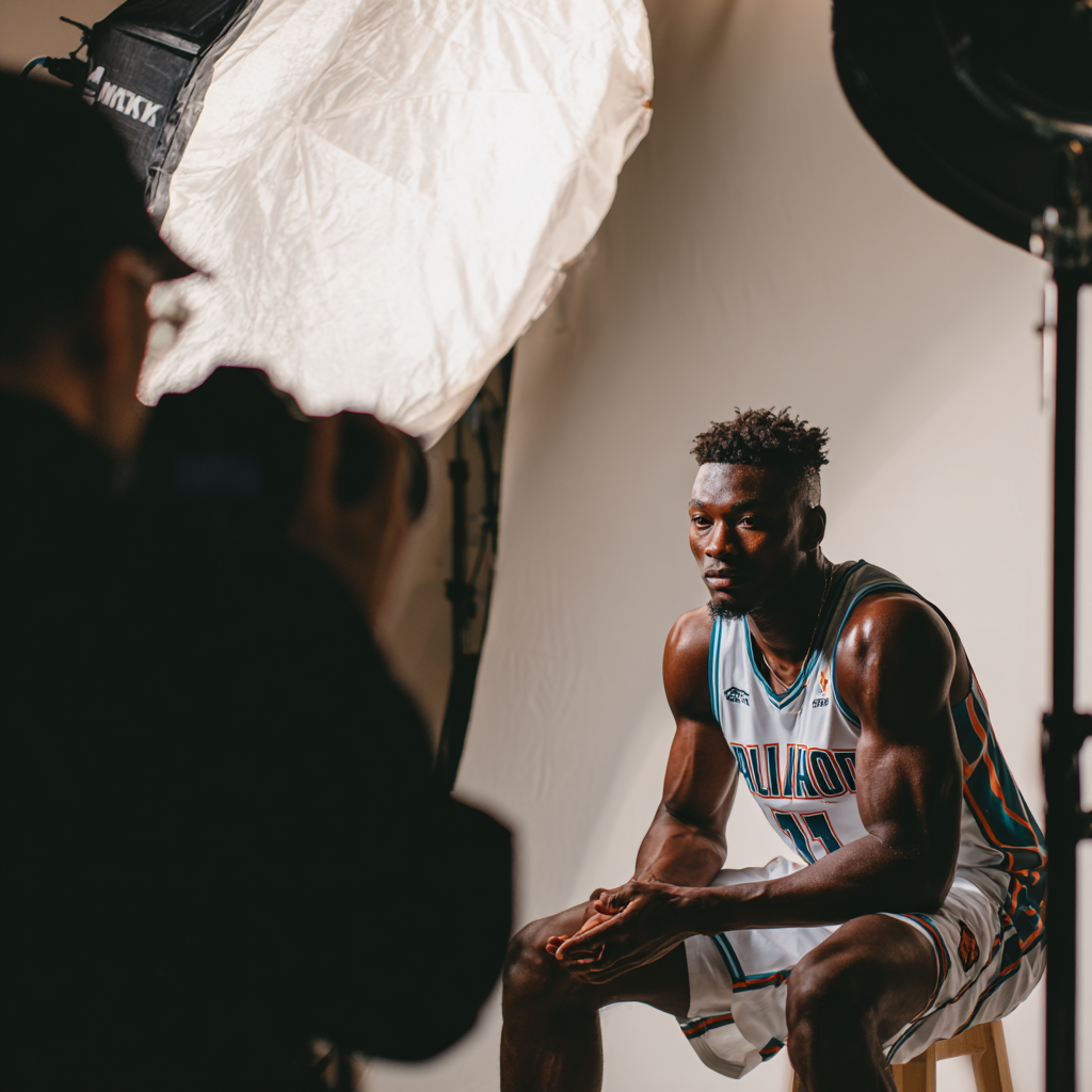 Young Black basketball player in team jersey shooting