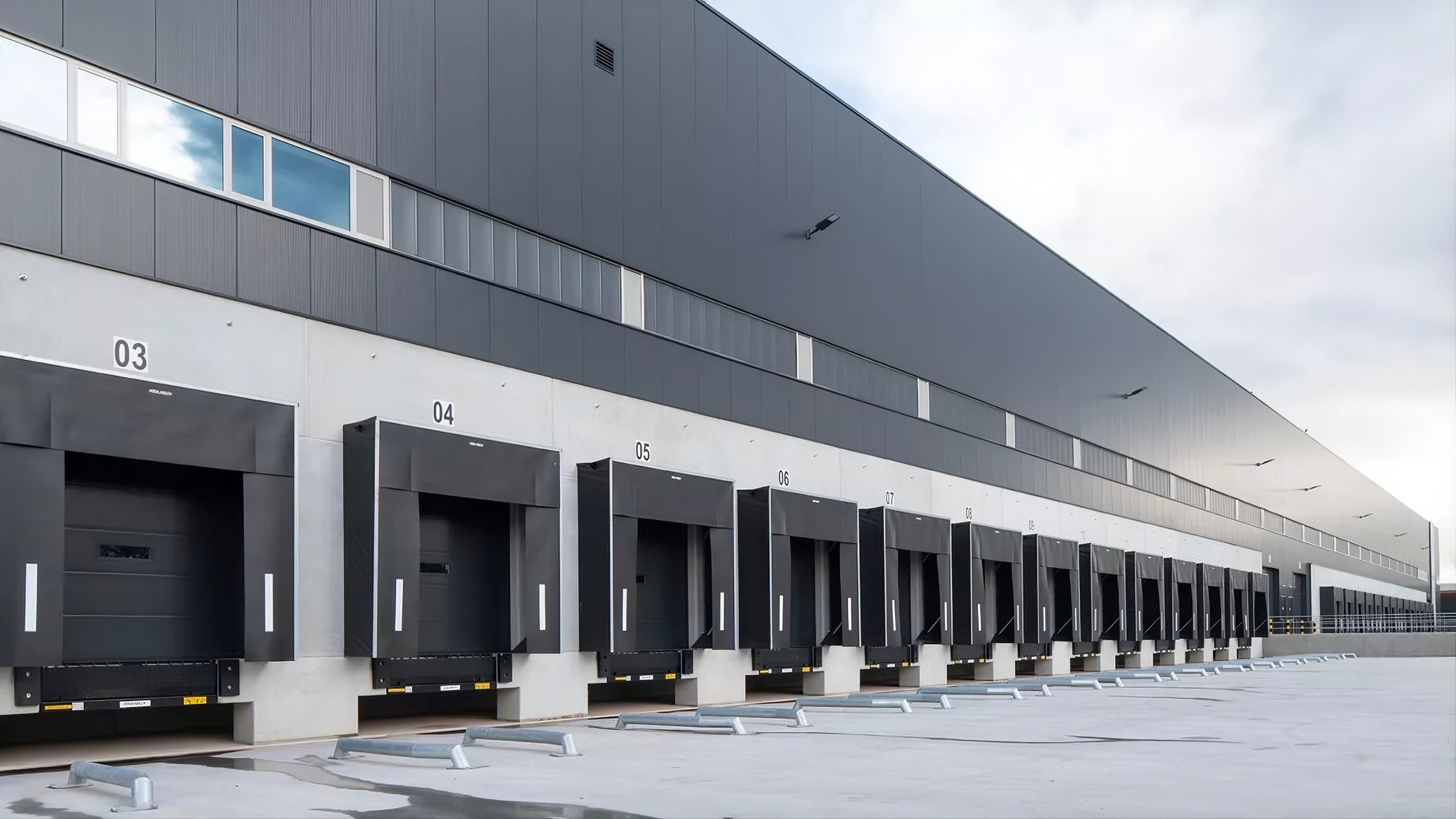 Loading dock with open doors