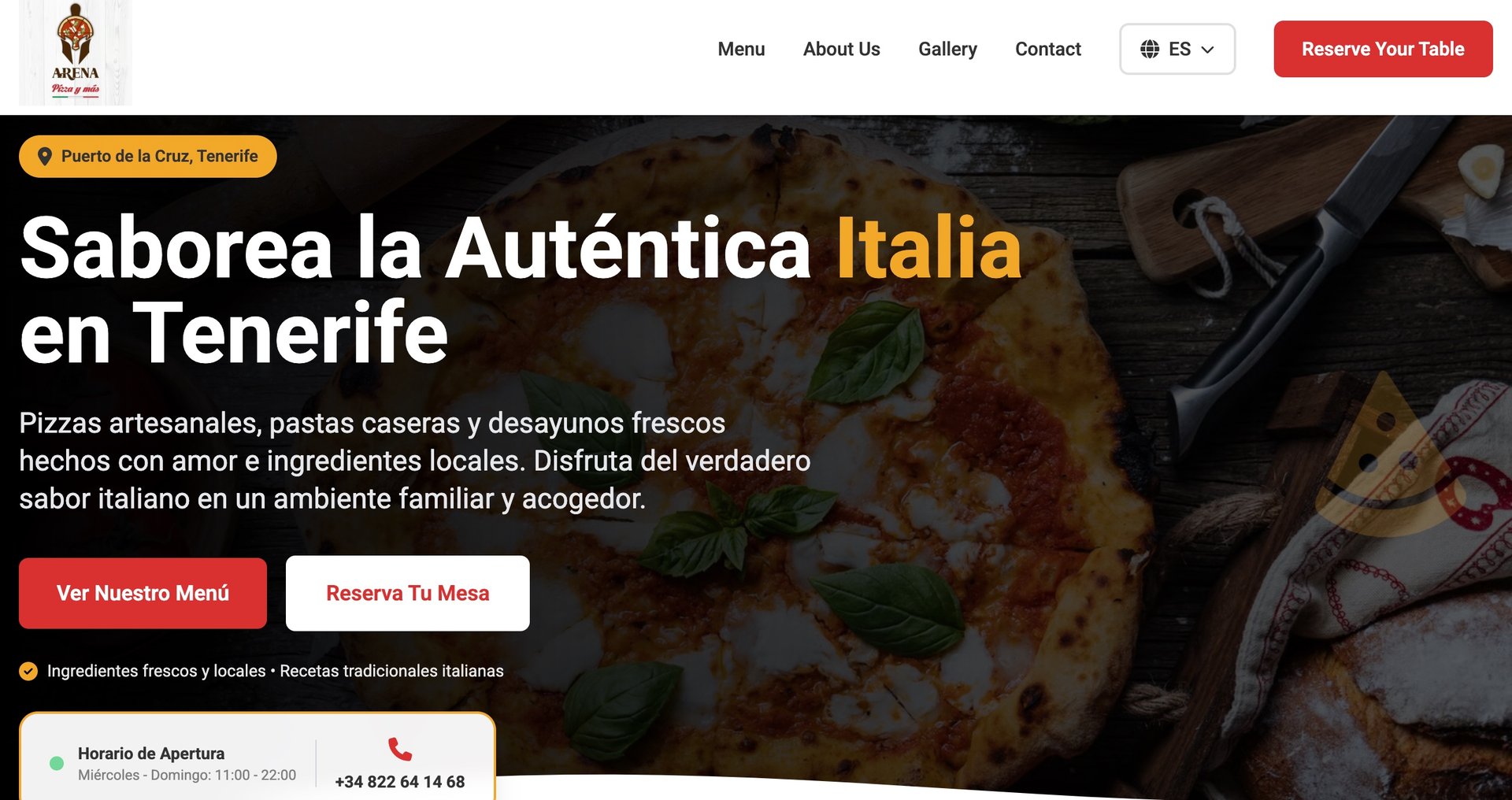 Professional website design project for a local business in Tenerife showcasing modern web development