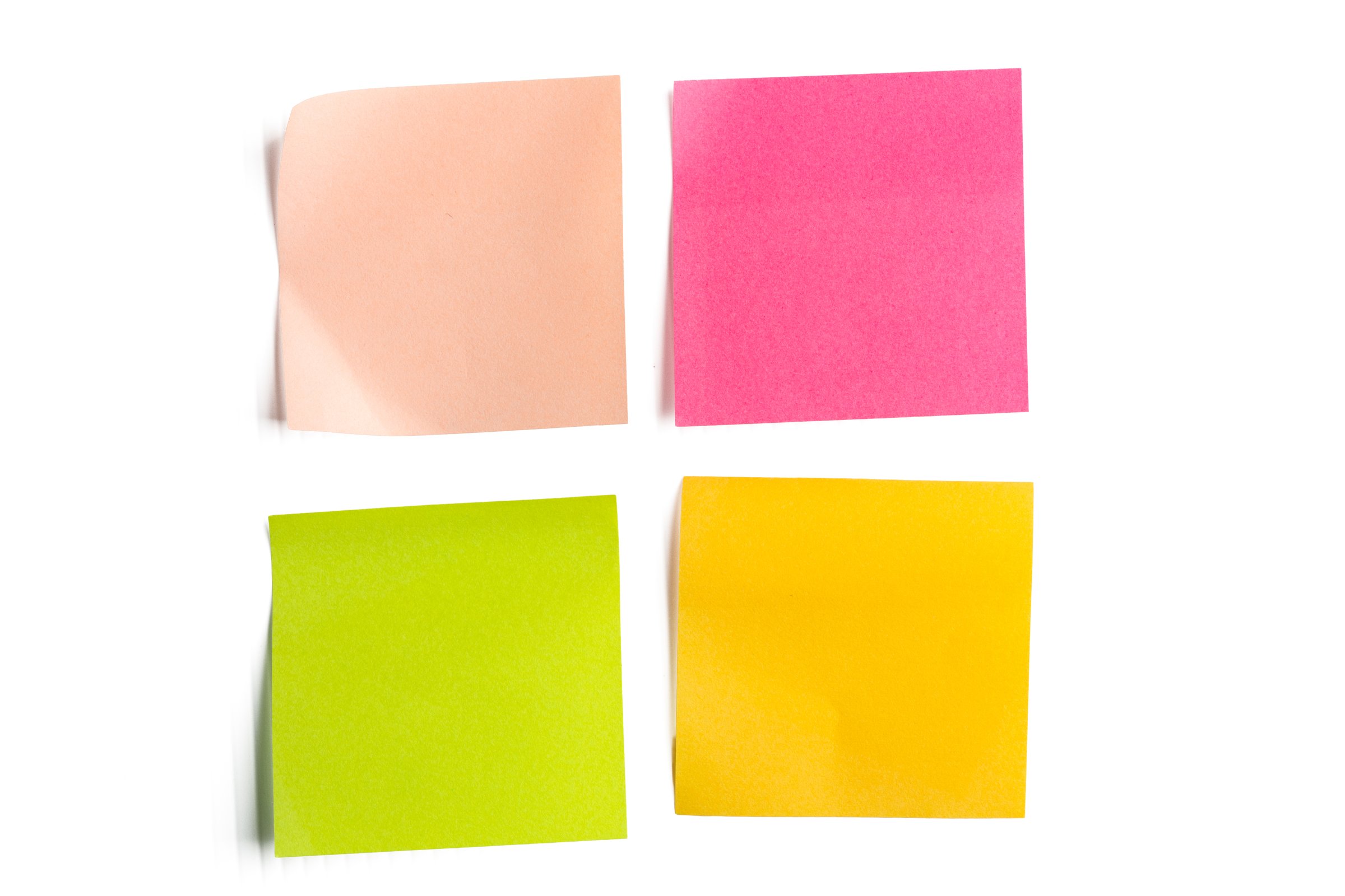 The High resolution photo of sticky note isolate on white