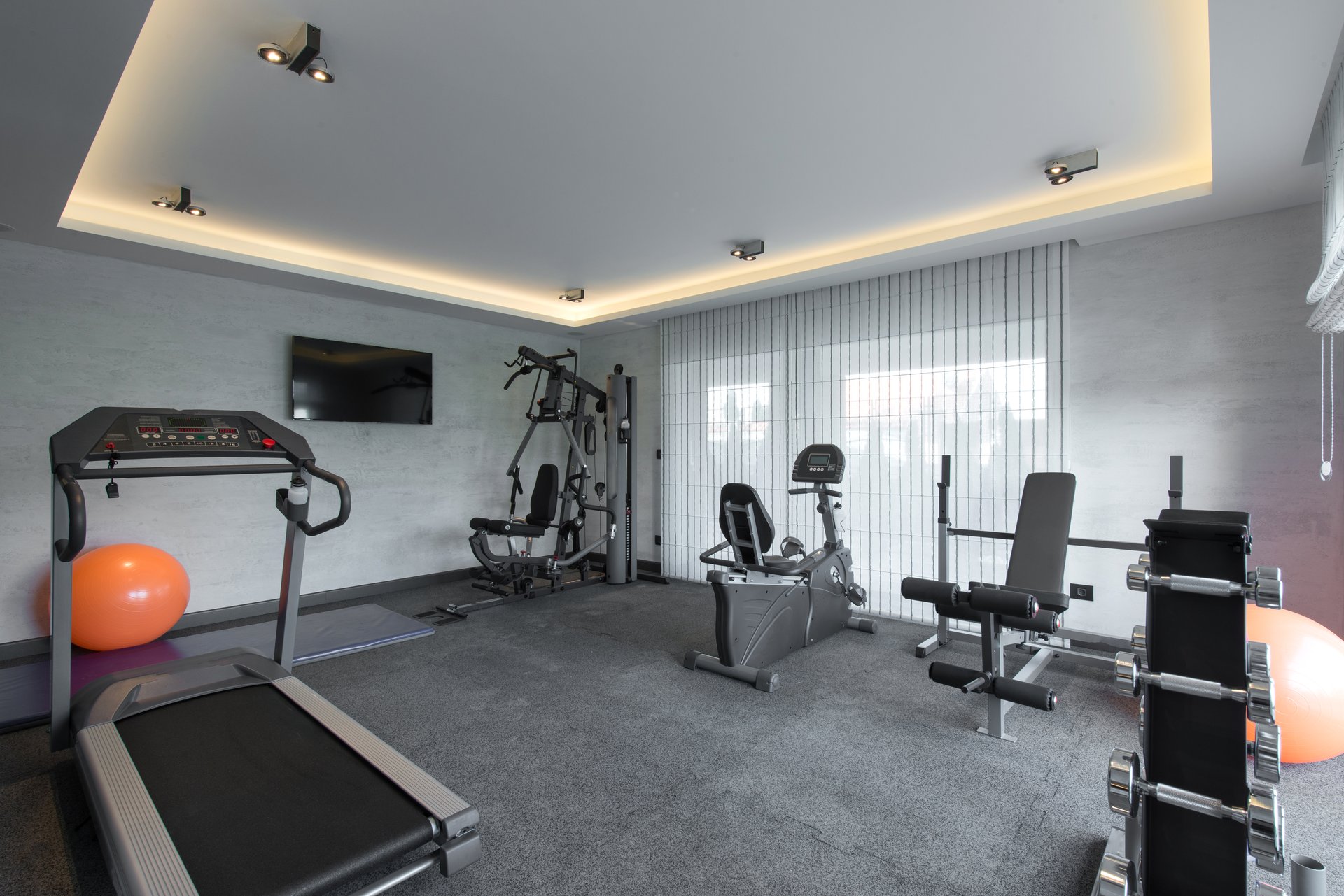 Home gym in luxury villa house