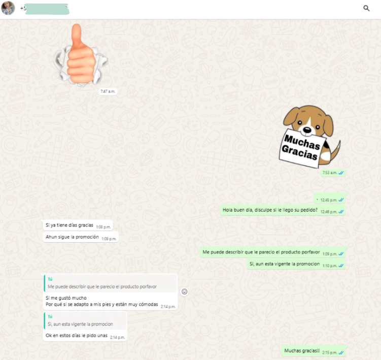 Testimonio real de cliente vía WhatsApp