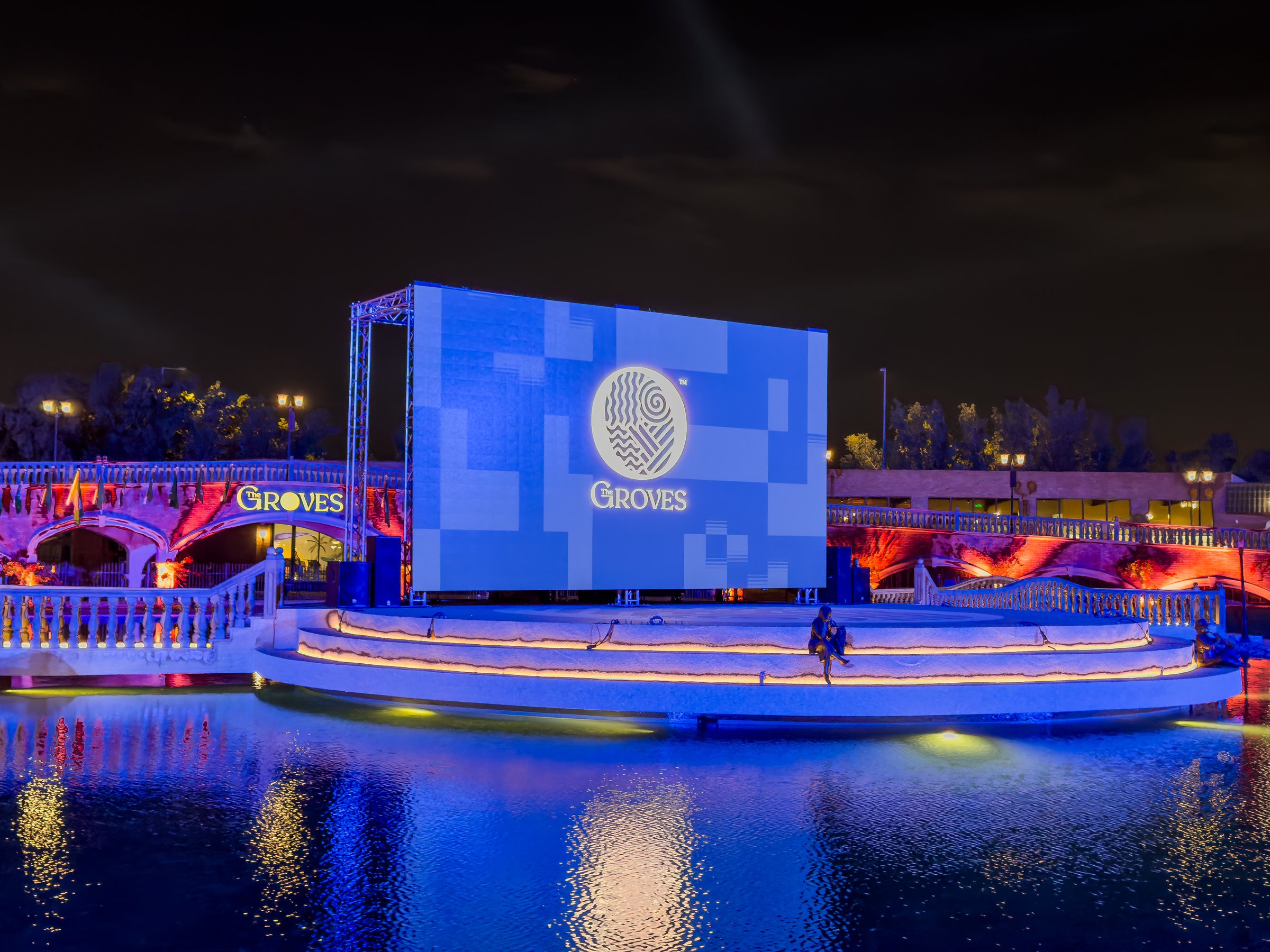 Night Photo of The Groves in Riyadh, Saudi Arabia. It offers a great venue for exceptional dining and entertainment experiences.