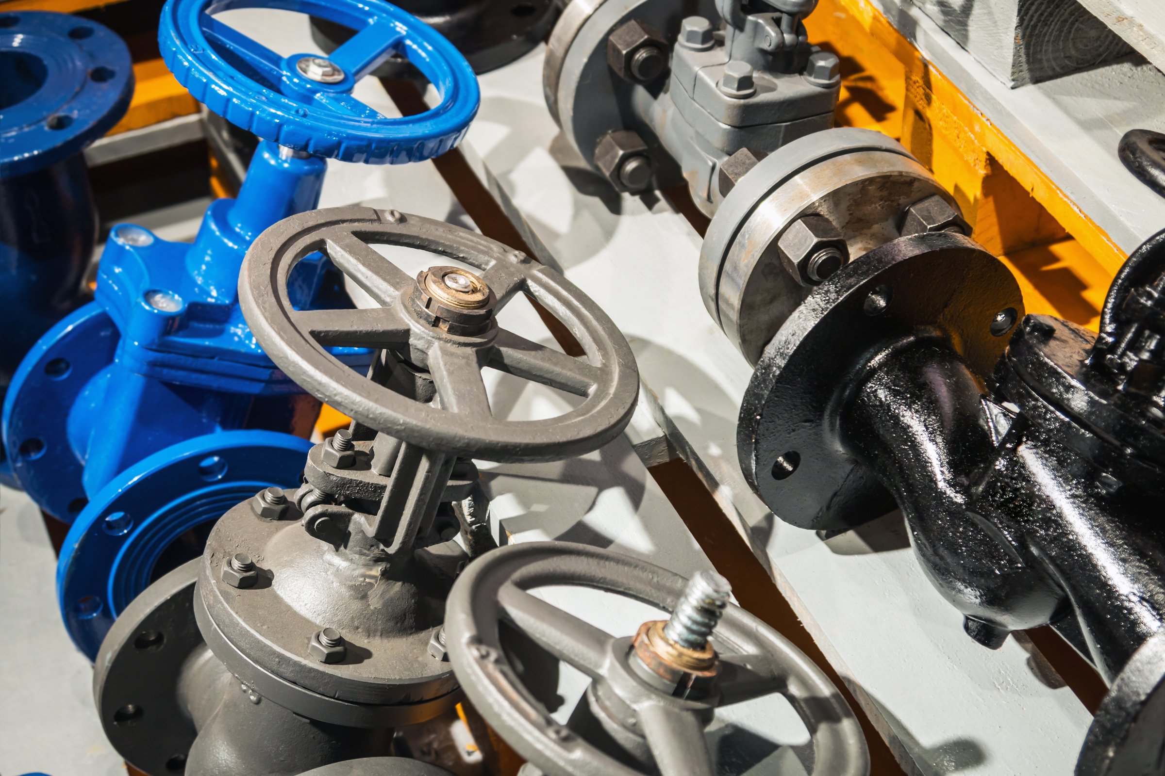 fittings and valve, pipes and adapters. Plumbing fixtures and piping parts