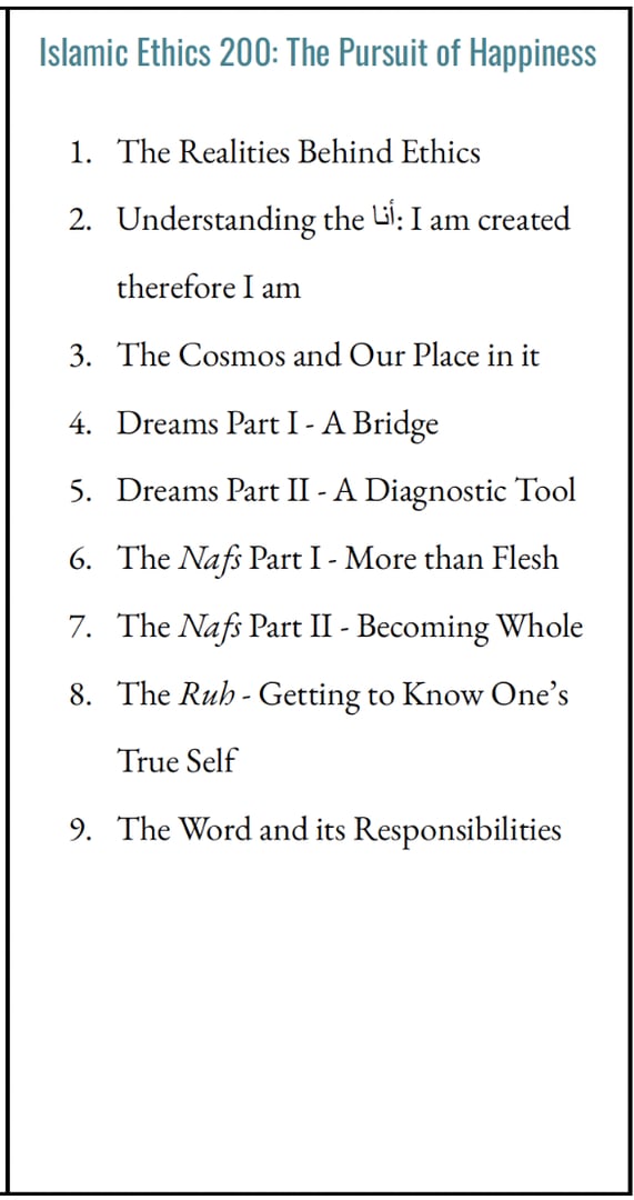 Islamic Ethics 200 - The Pursuit of Happiness