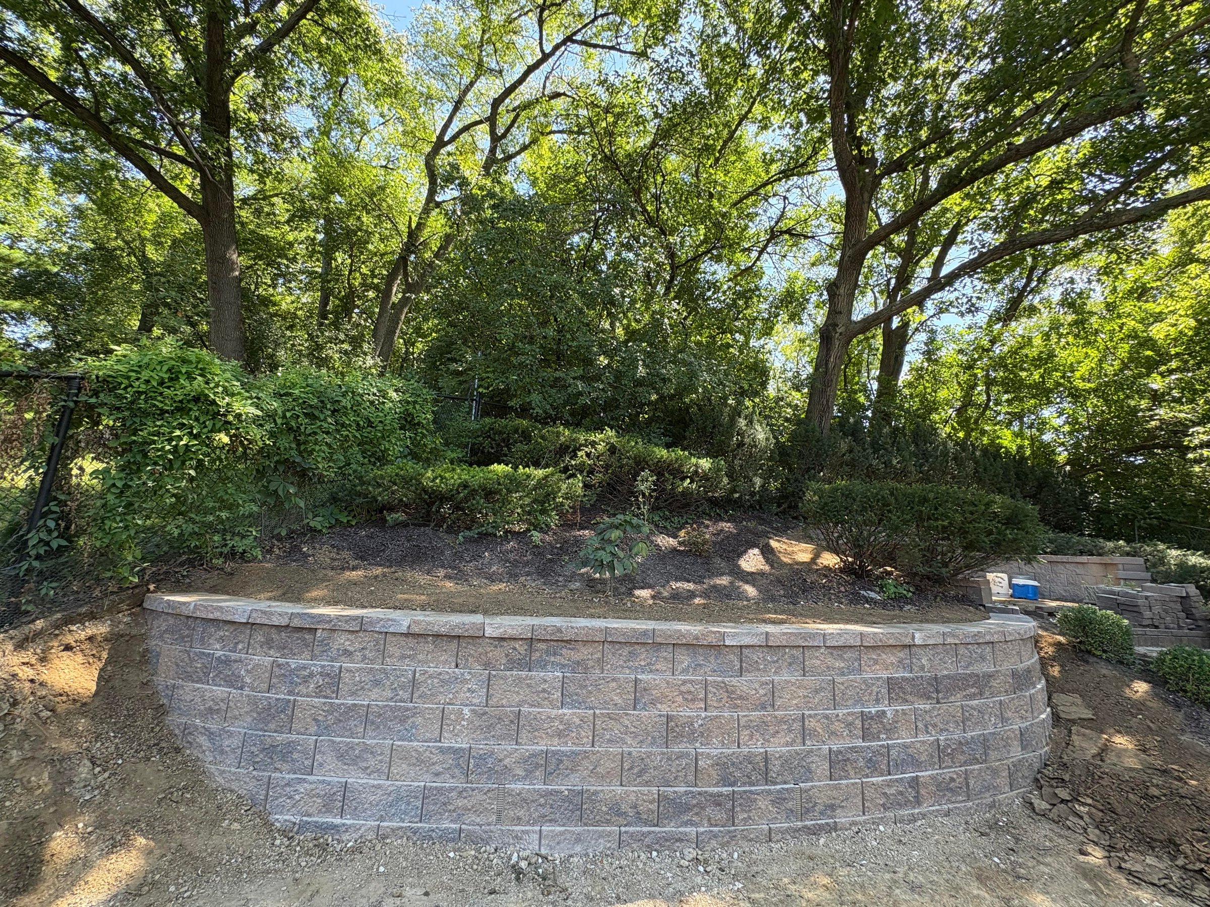 Professional brick retaining wall construction