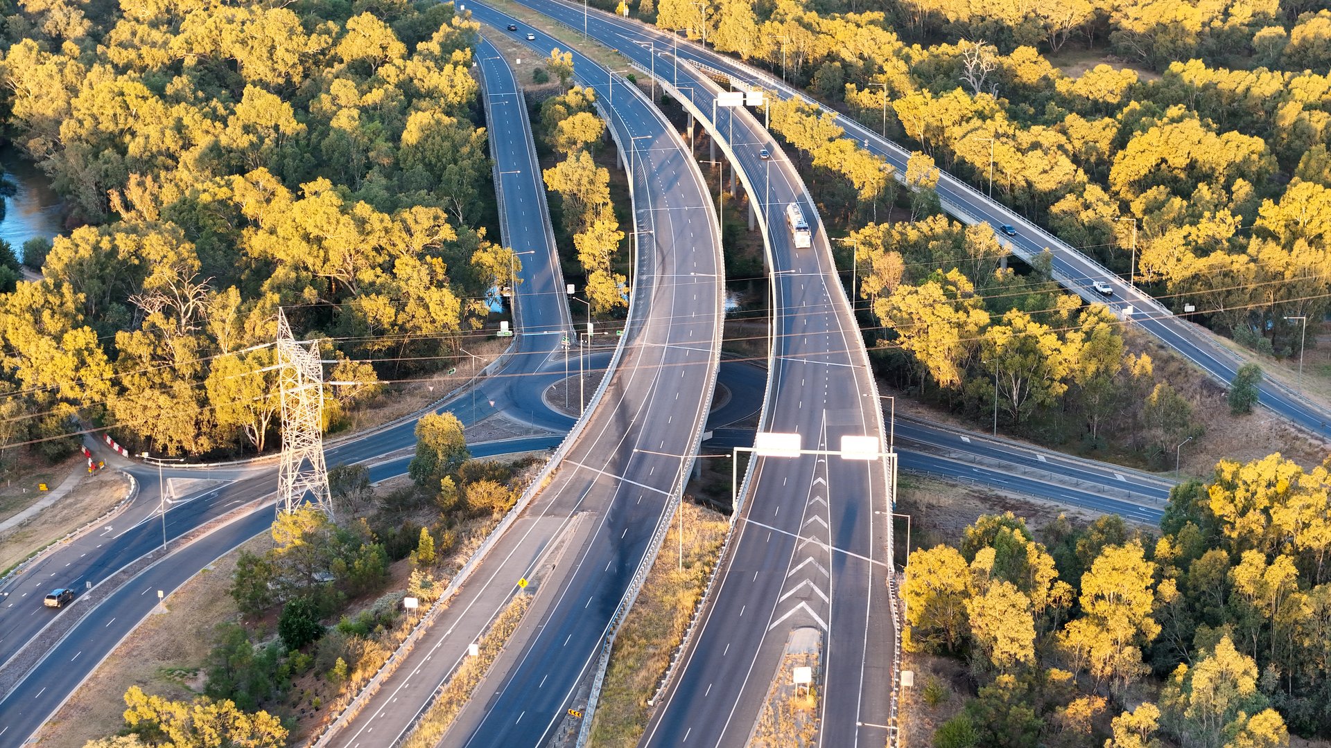 Hume Freeway and Bandiana Link Interchange near Wodonga