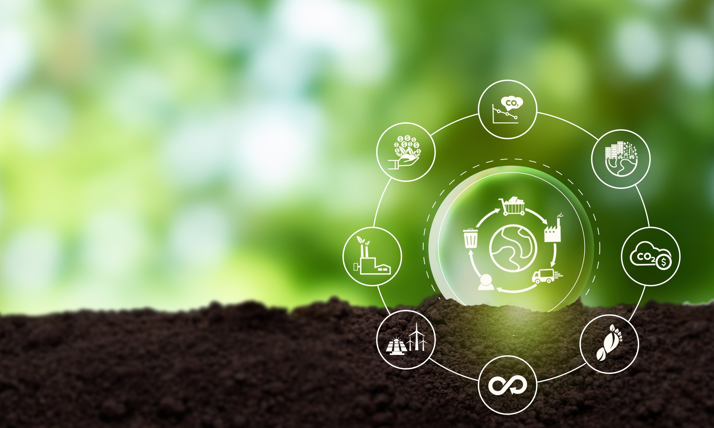 Business value chain and sustainability. LCA, Life cycle assessment . Positive environmental impact to value chain product. Carbon footprint reduction. ISO LCA standard aims to limit climate change.
