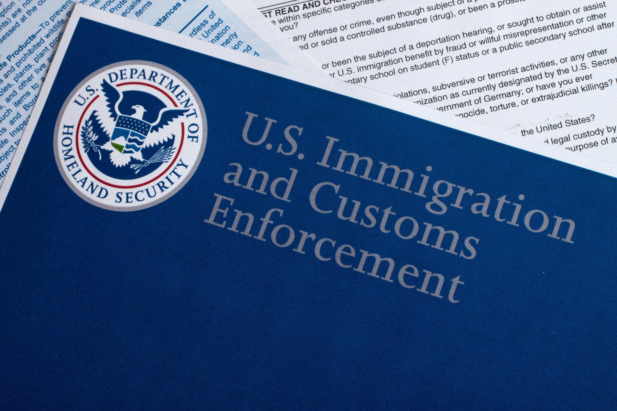 Miami, FL, USA - July 16, 2015: US Customs and Border Protection Declaration document